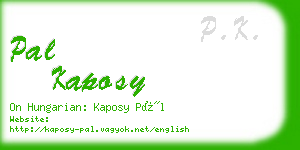 pal kaposy business card